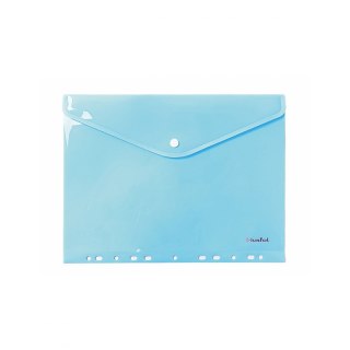 Teczka plastikowa na guzik A4 niebieski przezroczysty Biurfol (TKZP-A4-02)