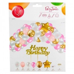 Zestaw party balony urodzinowe dla dziewczynki LUX - 53 elementy Arpex (KP6722)