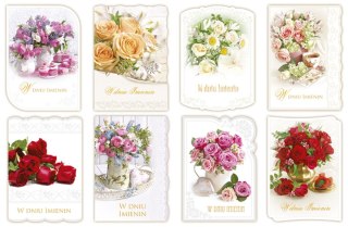 Kartka składana B6 brokat imieniny (5902221800504)