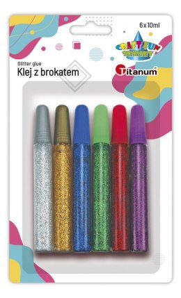 Klej w płynie Titanum Craft-Fun Series z brokatem 6 kolorów 10ml
