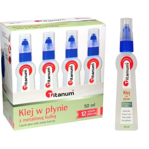 Klej w płynie Titanum z metalową kulka 50ml Klej w płynie Titanum z metalową kulka 50ml