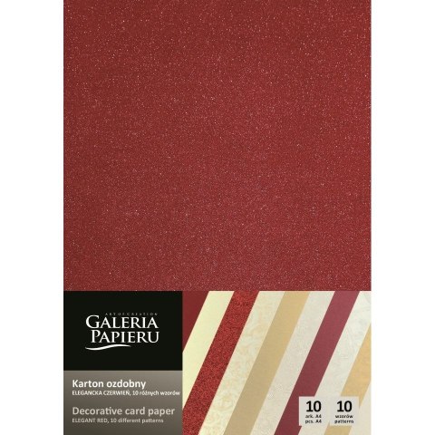 Papier ozdobny (wizytówkowy) Elegancka Czerwień A4 czerwony 210-250g Galeria Papieru (208924)