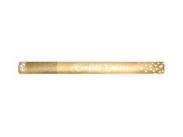Tuba strzelająca metalizowanymi sercami w kolorze złotym 60 cm Partydeco (TUKHR60-019ME)