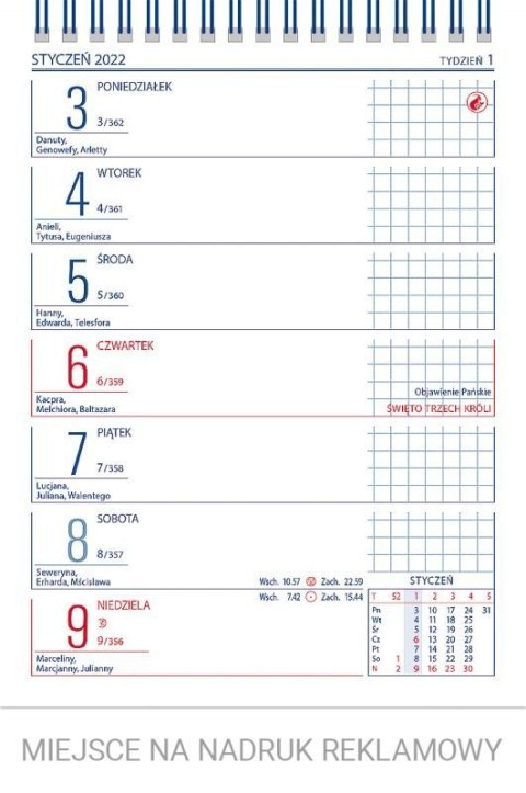 Kalendarz biurkowy MERKURY 152mm x 225mm Wydawnictwo Telegraph