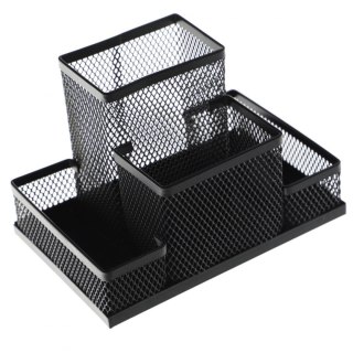 Przybornik na biurko czarny metal Tres (SPB4A/CZ)