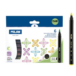 Flamaster Brush Fluo pędzelkowe 6 kol. Milan (0612606FL)