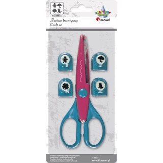 Nożyczki Craft-Fun Series i 4 dziurkacze kreatywne 16,5cm Titanum (T-8603)