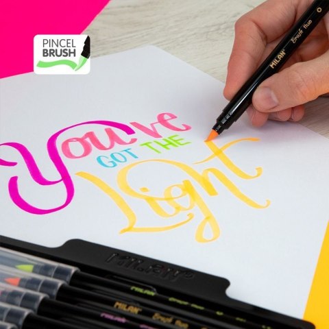 Flamaster Brush Fluo pędzelkowe 6 kol. Milan (0612606FL)