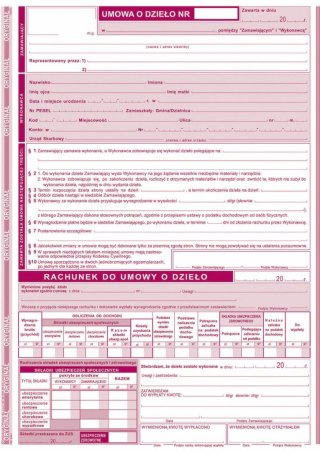 Druk offsetowy A4 Umowa o dzieło z rachunkiem A4 40k. Michalczyk i Prokop (510-1)