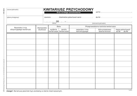 Druk samokopiujący Michalczyk i Prokop Kwitariusz przychodowy A5,oryg.+ 2 kopie A5 60k. (400-3) Druk samokopiujący Michalczyk i Prokop Kwitariusz przychodowy A5,oryg.+ 2 kopie A5 60k. (400-3)