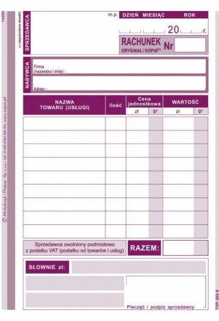 Druk samokopiujący A6 S wiel. 80k. Michalczyk i Prokop (222-5)