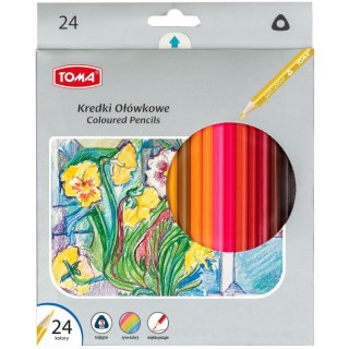 Kredki ołówkowe trójkątne 24 kol. Toma