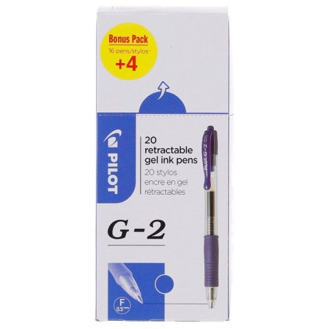 Długopis żelowy G2 wkład niebieski 0,5mm Pilot (PIBLG2-L-BOX-20)