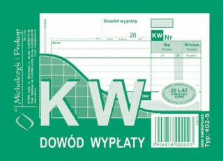 Druk samokopiujący A6 KW Dowód wypłaty 80k. Michalczyk i Prokop (402-5)
