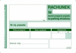 Druk samokopiujący Michalczyk i Prokop rachunek dowód przyjęcia pojazdu na parking strzeżony A7 80k. (240-9)
