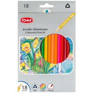 Kredki ołówkowe trójkątne 18 kol. Toma