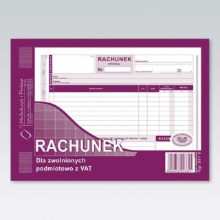 Druk offsetowy A5 Rachunek dla zwolnionych podmiotowo z VAT 80k. Michalczyk i Prokop (231-3)