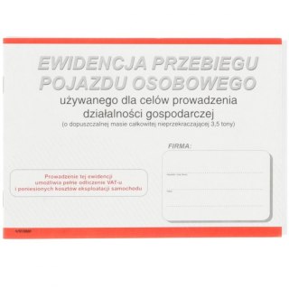 Druk offsetowy A5 ewidencja przebiegu pojazdu A5 20k. Stolgraf (P5)