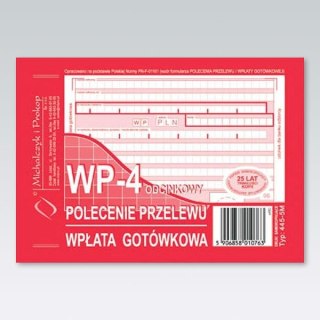 Druk samokopiujący A6 Polecenie przelewu / wpłata gotówkowa 80k. Michalczyk i Prokop (445-5M)