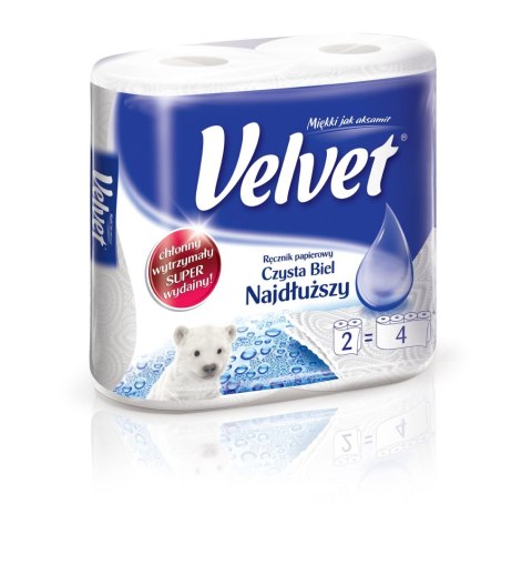 Ręcznik rolka Czysta Biel Najdłuższy kolor: biały Velvet