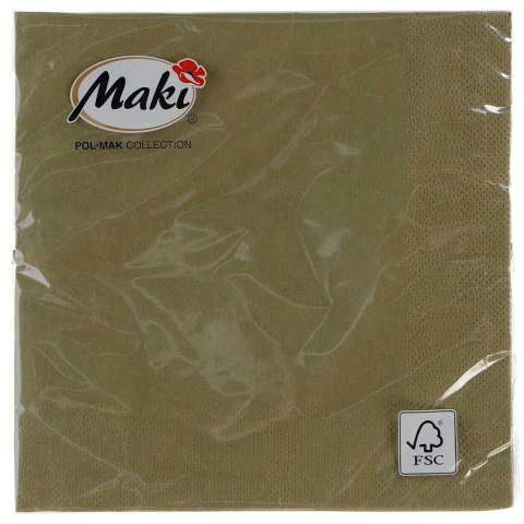 Serwetki khaki bibuła [mm:] 330x330 Pol-mak (00051)