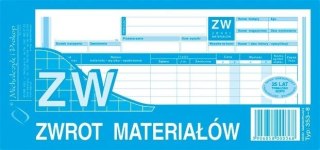 Druk samokopiujący 1/3 A4 ZW zwrot materiałów 80k. Michalczyk i Prokop (353-8)