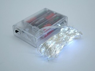 Lampki świąteczne biały, na baterie 3xAA niedołączone; 8x7x2cm Adar (511859)