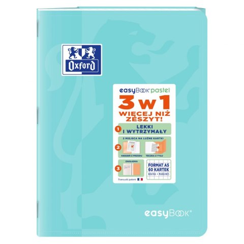 Zeszyt EASYBOOK PASTEL A5 60k. 90g krata Oxford (400161235)