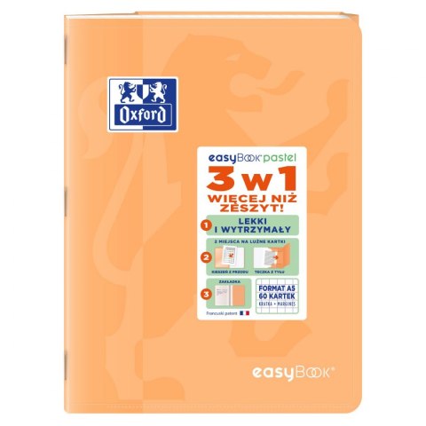 Zeszyt EASYBOOK PASTEL A5 60k. 90g krata Oxford (400161235)