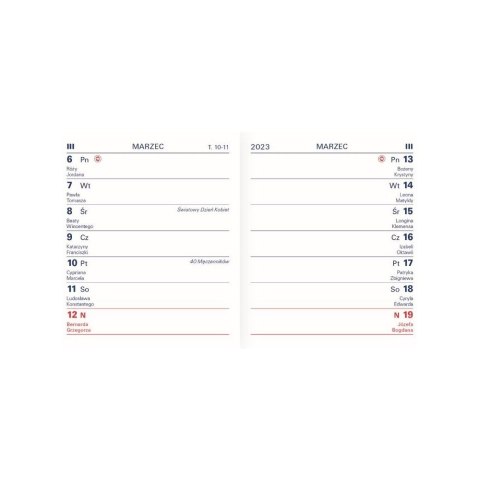 Kalendarz książkowy (terminarz) EWA IMPRESS kieszonkowy 71mm x 81mm Telegraph