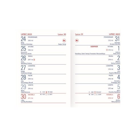Kalendarz książkowy (terminarz) EKO IMPRESS kieszonkowy A6 72mm x 104mm Wydawnictwo Telegraph (K2)