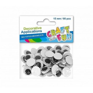 Oczka samoprzylepne 15mm 60 szt Craft with Fun (386914)