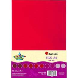 Filc Titanum Craft-Fun Series tonacja czerwona 10 ark. (345269)