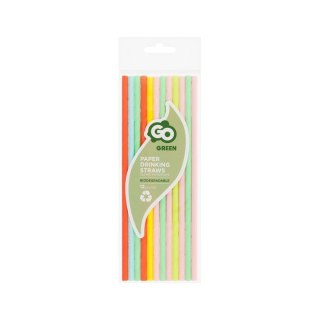 Słomka papierowe, pastelowy mix 6x197 mm/12szt. 12 szt Godan (SG-RPPM12)