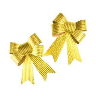 Kokarda błyszcząca w prążki złota 2szt., 16cm Arpex (BN5502ZLO-0660)