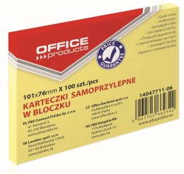 Notes samoprzylepny Office Products żółty jasny 100k [mm:] 101x76 (14047711-06)