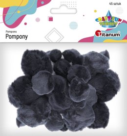 Pompony Titanum Craft-Fun Series czarne 45 szt (16073B)