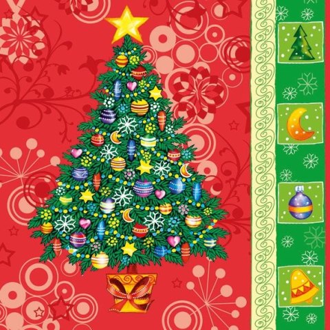 Serwetki gwiazdka mix bibuła [mm:] 330x330 Pol-mak (Sd GW)