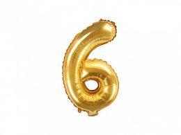 Balon foliowy Partydeco cyfra 6 złota 14cal (FB10M-6-019)