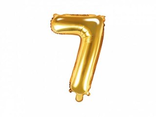 Balon foliowy cyfra 7 złota 14cal Partydeco (FB10M-7-019)