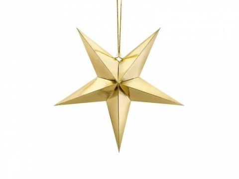 Dekoracja Gwiazda papierowa, 45cm, złoty Partydeco (GWP1-45-019M)