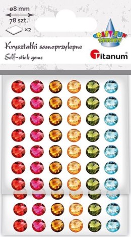 Kryształki samoprzylepne okrągłe 6 kolorów KO20
