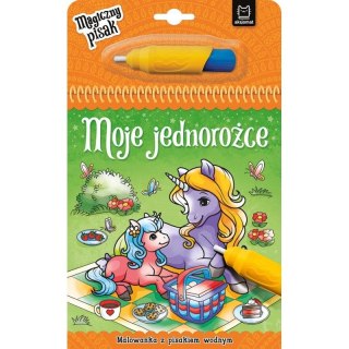 Książeczka edukacyjna Moje jednorożce. Malowanka z pisakiem wodnym Aksjomat