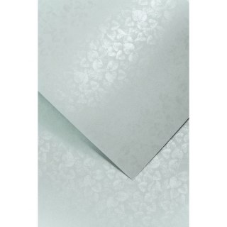 Papier ozdobny (wizytówkowy) A4 Liście szary 250g Galeria Papieru (203608)
