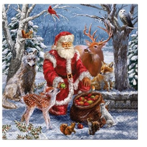 Serwetki Paw Lunch BN Santa`s Gifts mix nadruk bibuła [mm:] 330x330 (SDL231900)