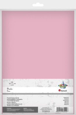 Arkusz piankowy Titanum Craft-Fun Series pianka dekoracyjna A4 5 szt. kolor: różowy jasny 5 ark. (6132)