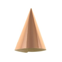 Czapka party Godan papierowe różowo-złote, metaliczne 6 sztuk - różowa (PF-CZRGM)
