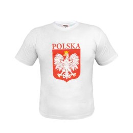 Koszulka z nadrukiem orła i napisem Polska. Rozmiar: XL. Arpex (SP5258BIA-XL-7387)