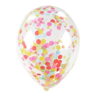 Balon gumowy z kolorowym konfetti (5 szt.) transparentny 300mm Arpex (KB2688)