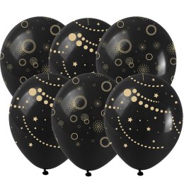 Balon gumowy Arpex ze złotym nadrukiem (6 szt.) czarny 250mm (KB8206)